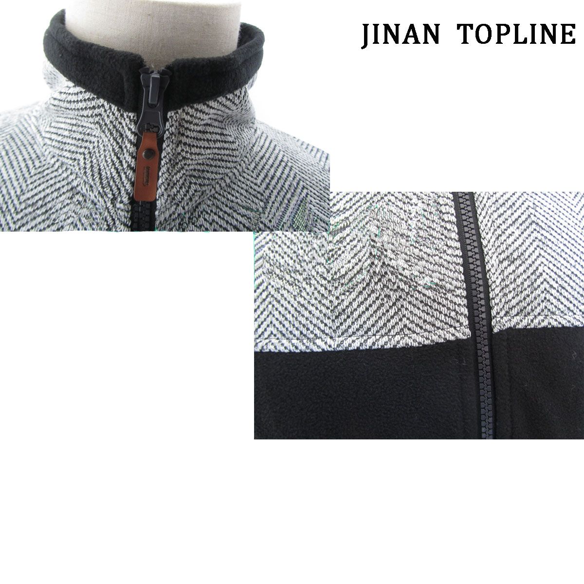 Men Herringbone Micro Fleece Leisure Jacket